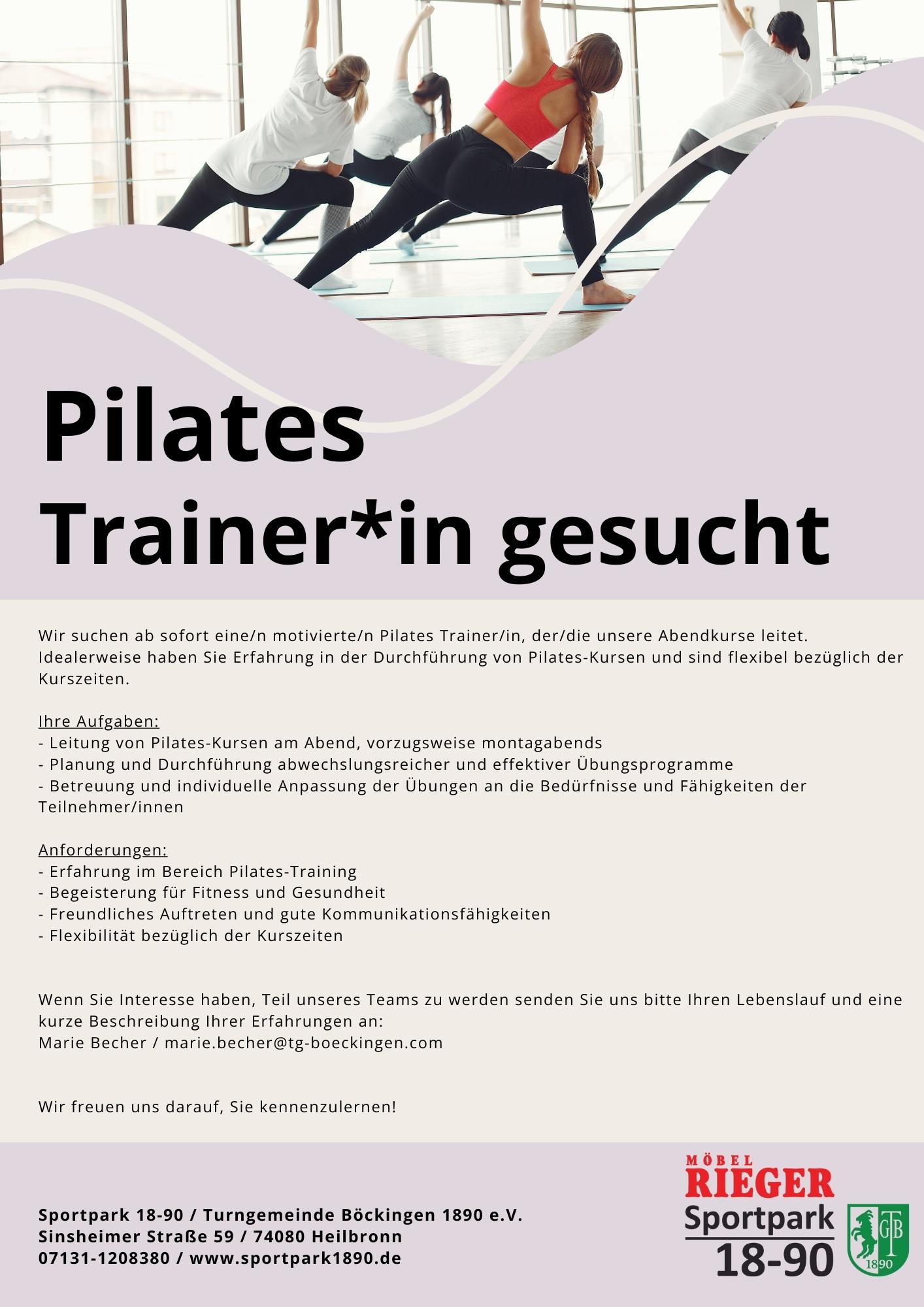 You are currently viewing Stellenangebot Pilates Trainer*in gesucht