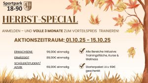 Mehr über den Artikel erfahren HERBST-SPECIAL im Sportpark 18-90