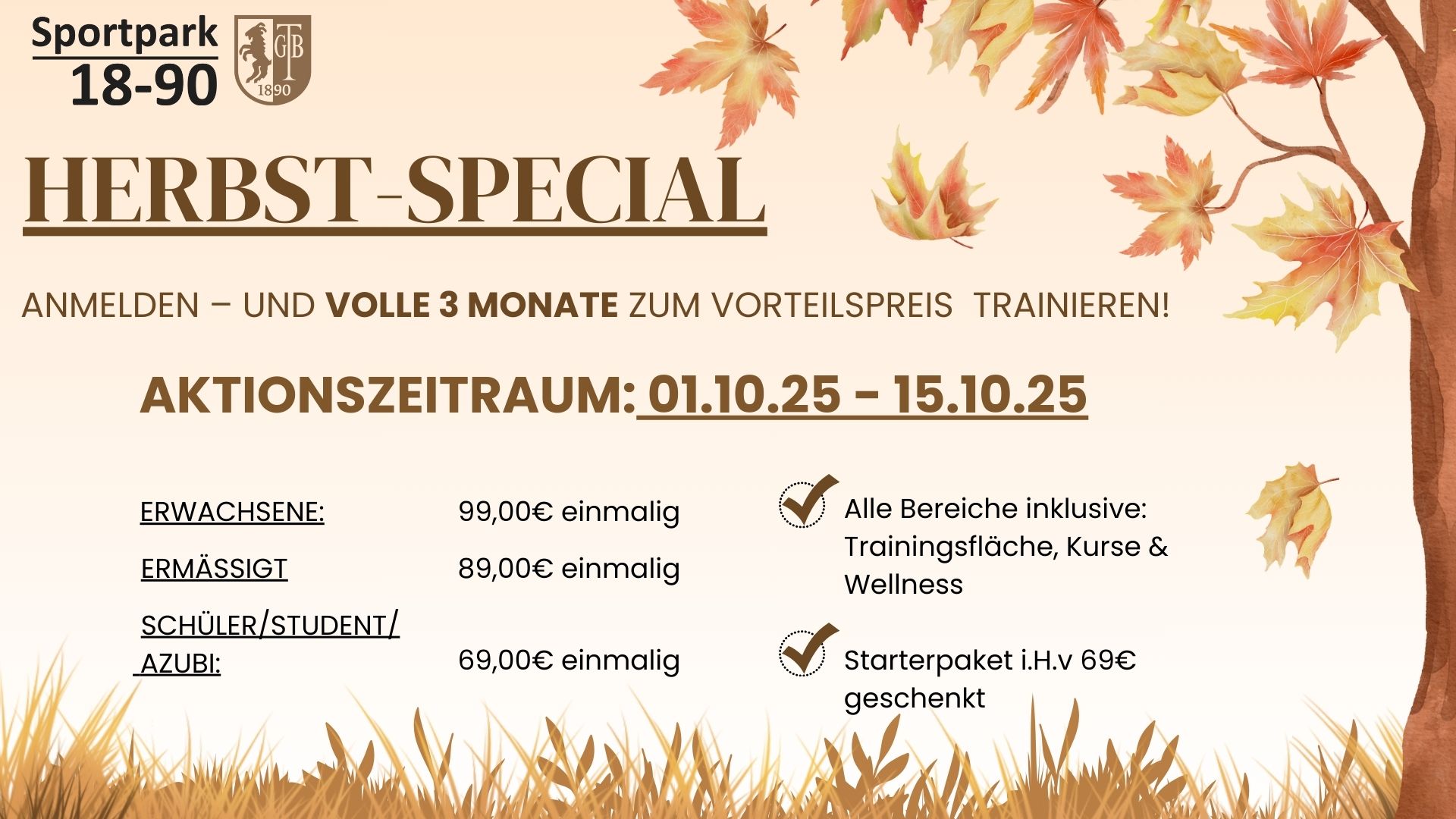 Du betrachtest gerade HERBST-SPECIAL im Sportpark 18-90
