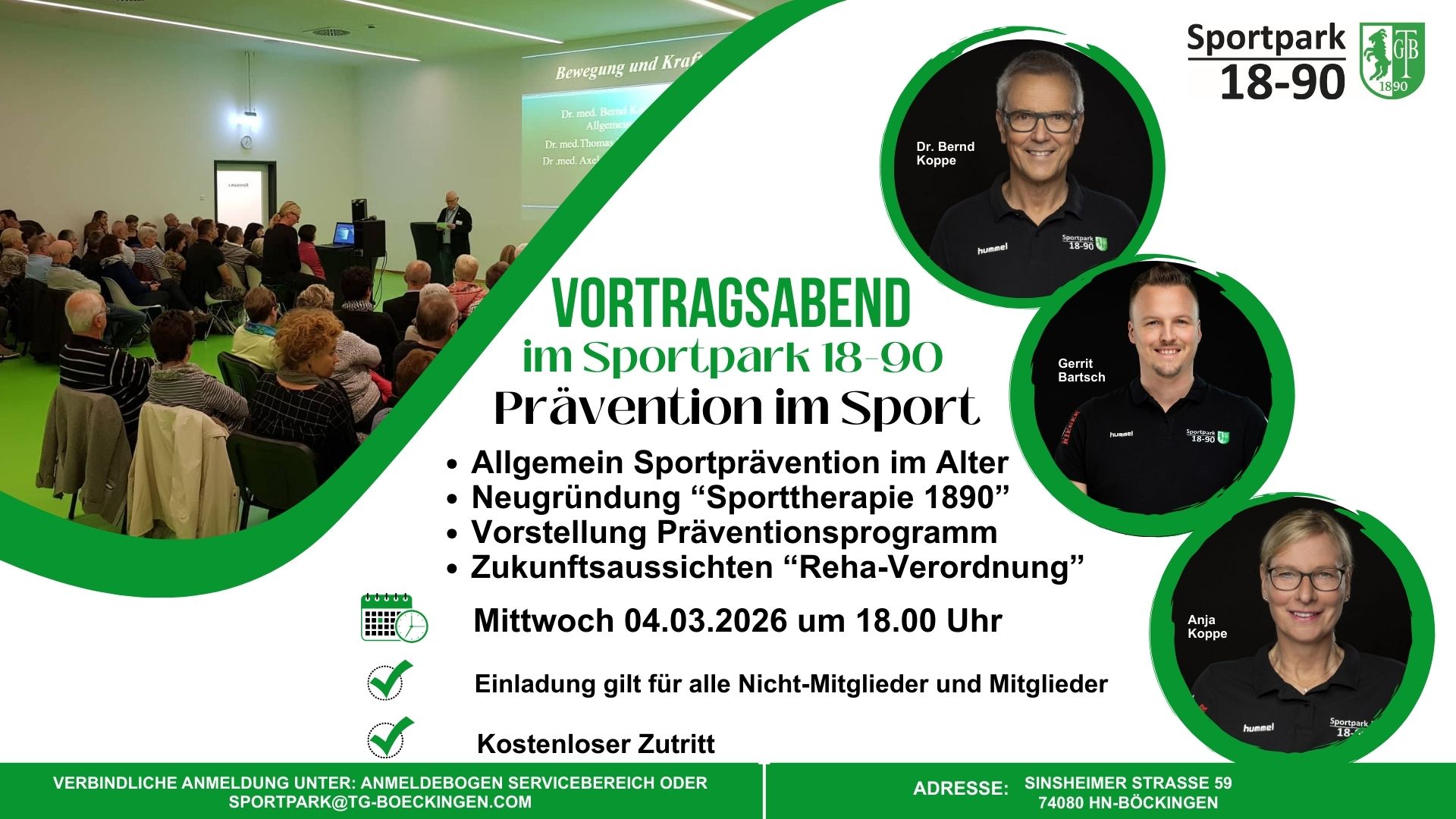 Du betrachtest gerade Prävention im Gesundheitssport – Vortragsabend im Sportpark 1890