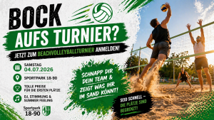 Mehr über den Artikel erfahren Anmeldung Beachvolleyballturnier 04.07.26