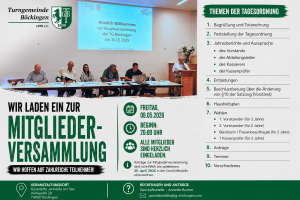 Mehr über den Artikel erfahren Einladung zur Mitgliederversammlung 2026 der TG Böckingen 1890 e.V.