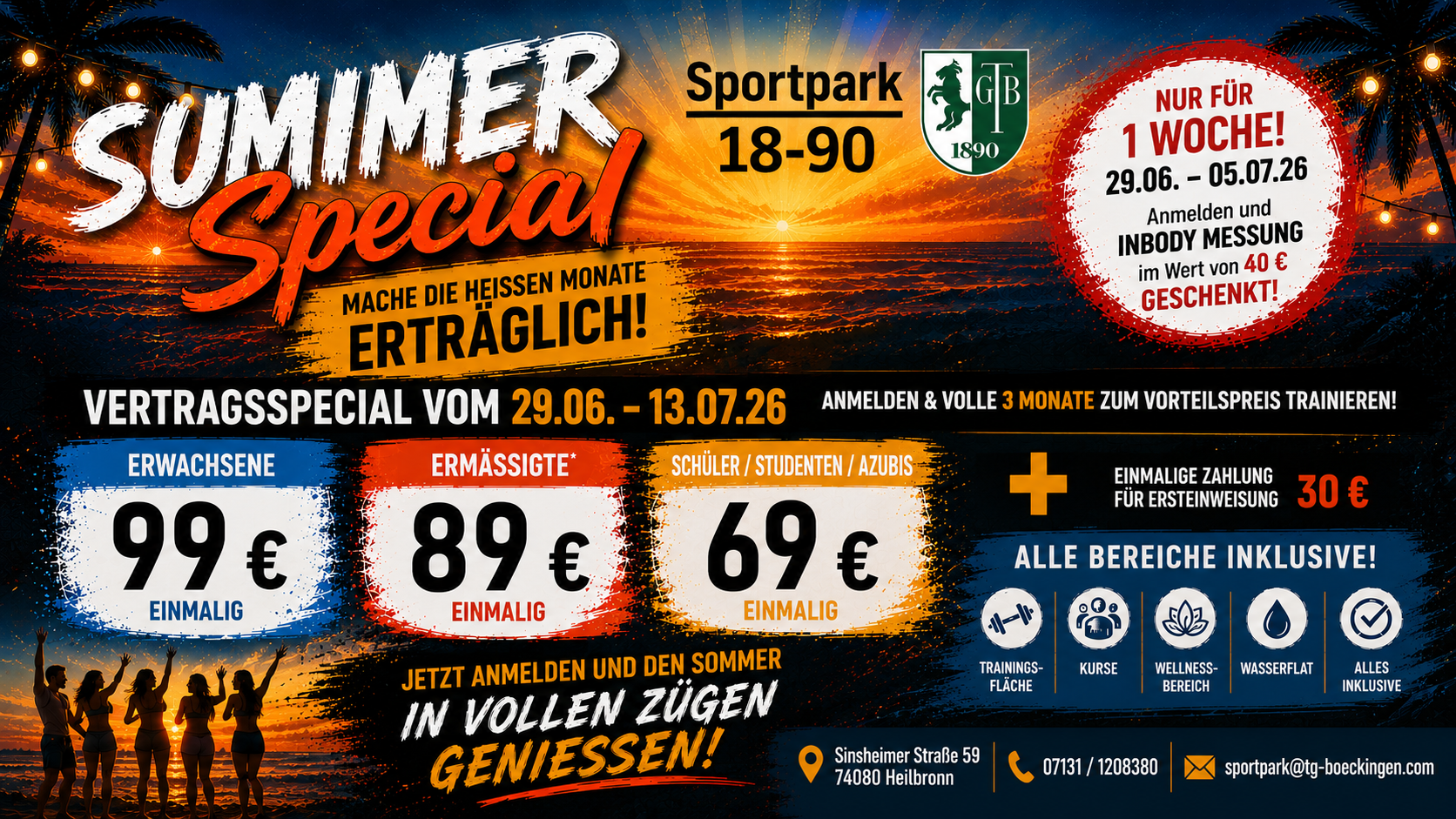 Du betrachtest gerade Summer Special 2026 im Sportpark 18-90