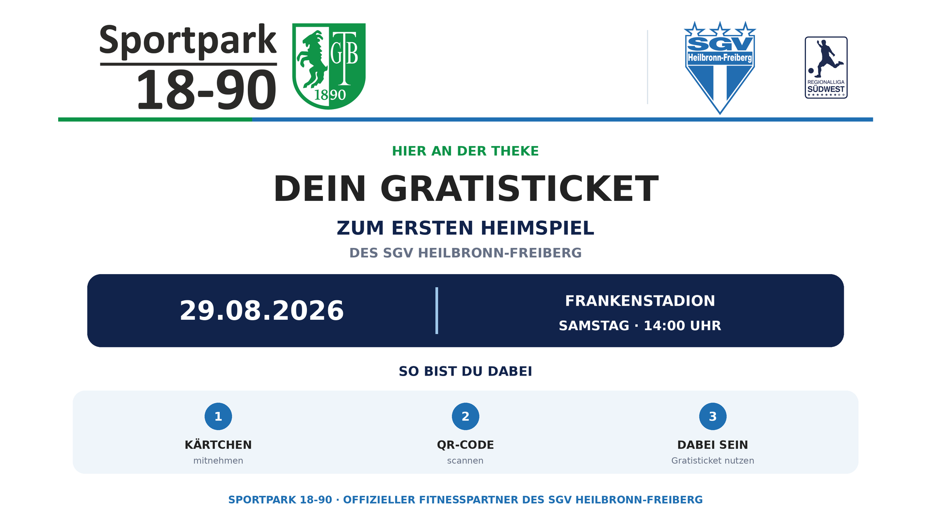 Du betrachtest gerade Dein Gratisticket fürs erste Heimspiel!